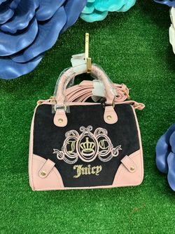 Juicy Couture Black and Pink Satchel Crossbody purse NWT