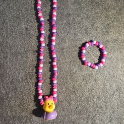 Daisy Duck Kandi Bead Necklace And Bracelet 