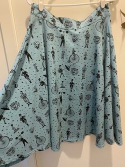 Circus Print Swing Skirt, Rock Steady, XL