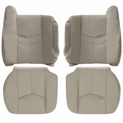 Brand New Priprilod Perforated Leather Shale Light Neutral Tan #152 Driver and Passenger Side Bottom and Top Lean Back Replacement Seat Cover Compatib