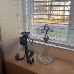 candle Holder And Decanter