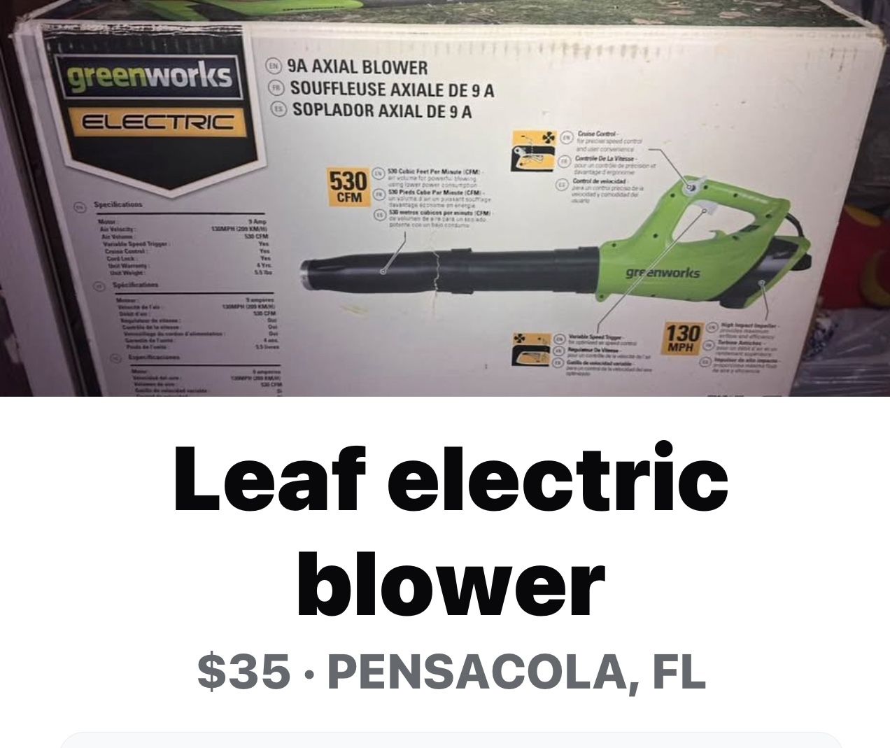 Leaf Blower $35