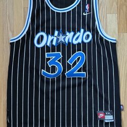 Vintage Shaquille O’Neal Shaq #32 Orlando Magic Nike Pinstripe Jersey Men’s Size XXL  