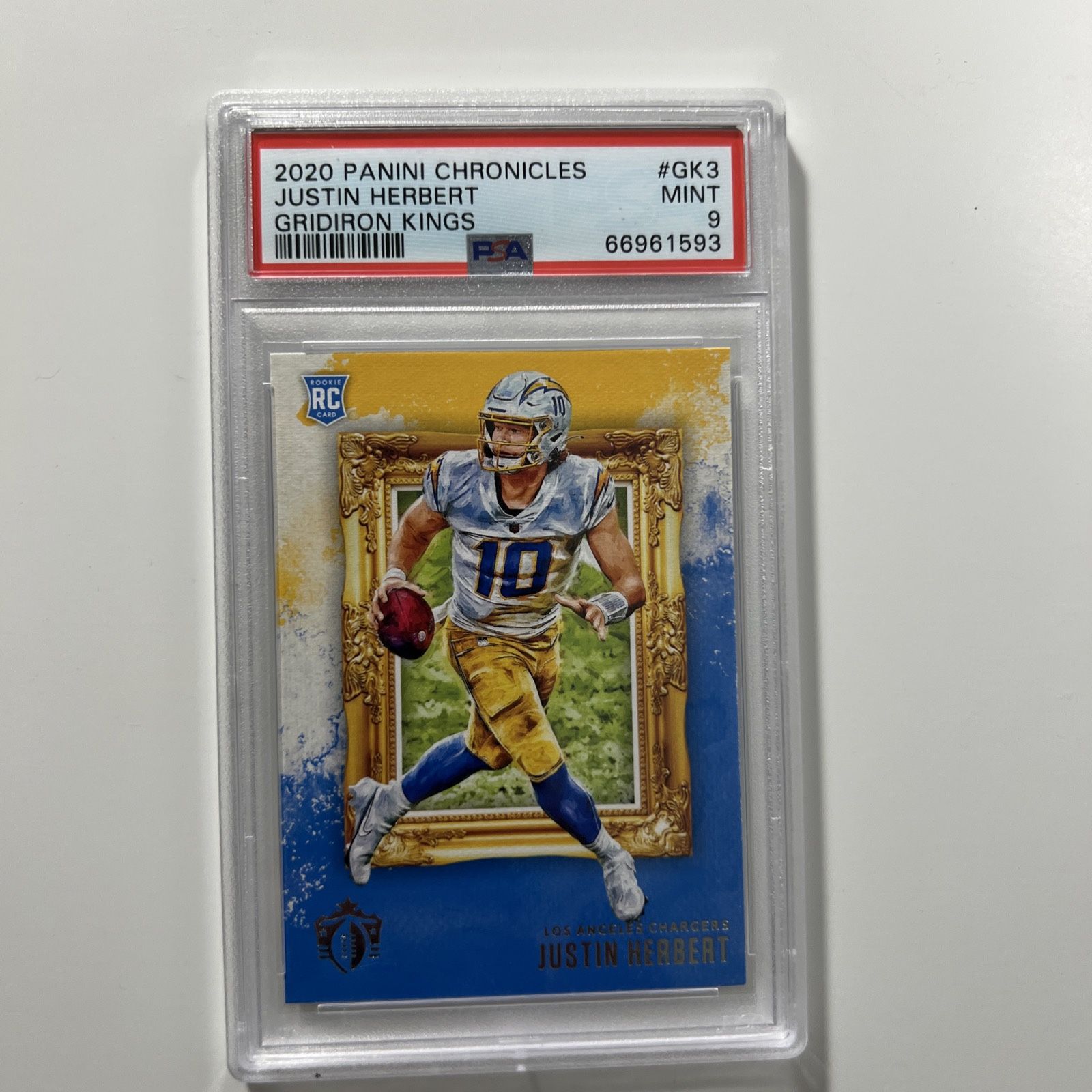2020 Panini Chronicles Justin Herb Gridiron Kings #GK 3 (RC) PSA 9