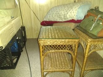 Wicker end tables