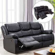 Brand new black bonded sofa recliner