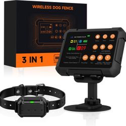 Petdiary Last Technology 3 in 1 Radar Signal Wireless Electronic Fence Indoor & Outdoor Dog Training Collar, Medium, Black