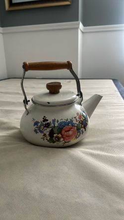 Flowered Enamel Teapot