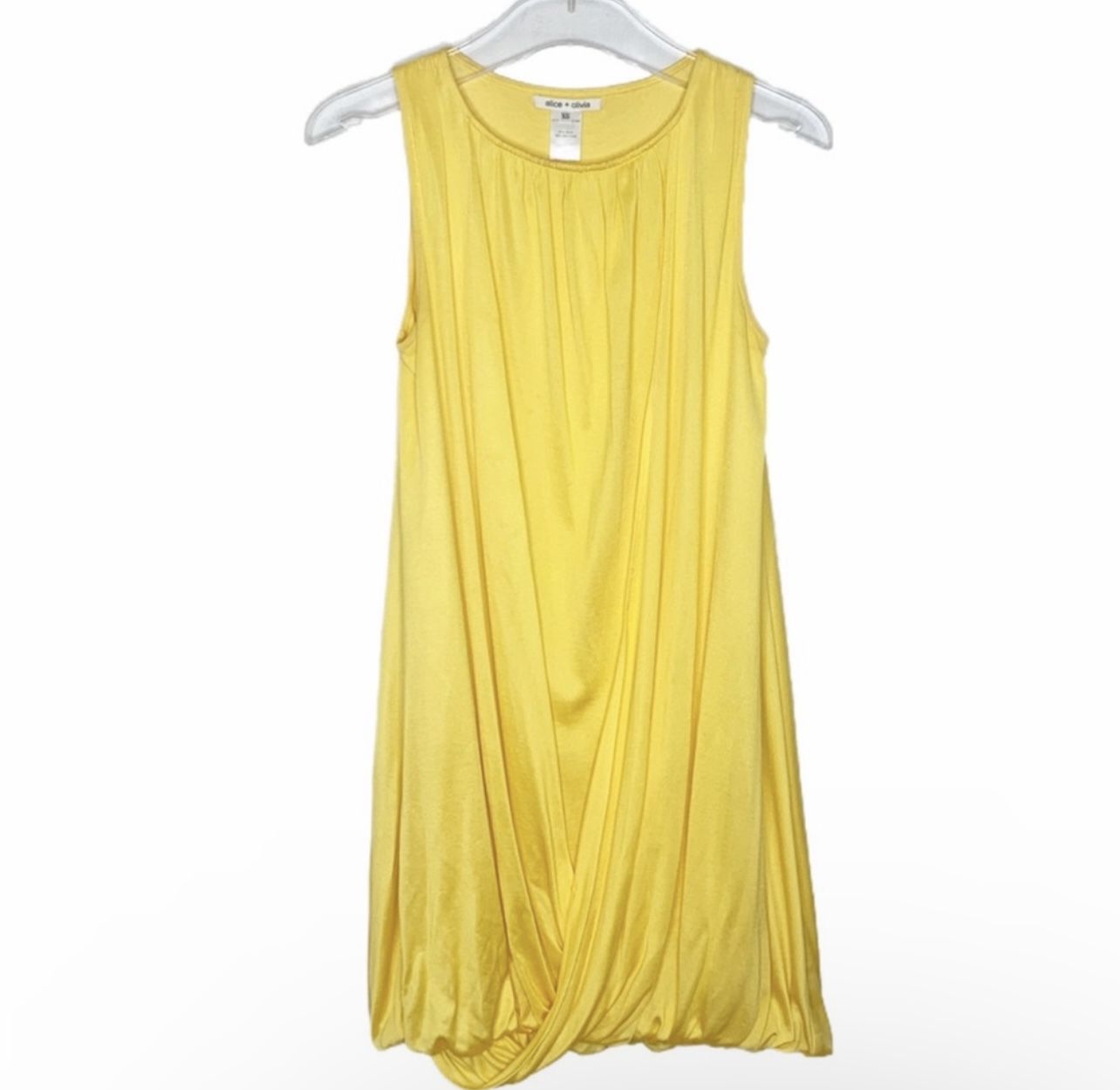 Alice+Olivia Womens Silk Blend Yellow Sleeveless Bubble Dress Size