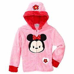 Girls Tsum Tsum Minnie Mouse Plush Hoodie (Pink 3T & Sz 6)