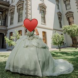 Sage Green Corset Quinceañera Dress Size 6