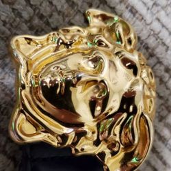 100% Authentic And Brand New Size 100/40 Mens Black Calf Skin Leather Gold Medusa Buckle Versace Belt 