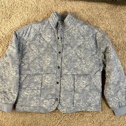Quilted Parsley Print Waist Jacket
