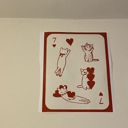 Cute Cats 7 Of Hearts Poster