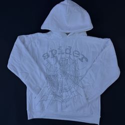 White spider rhinestone hoodie