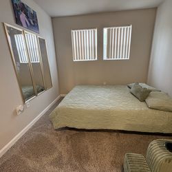 Full Floating LED Bed Frame + Mattress Bundle - Ready to Use