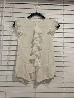 TED BAKER Ruffle White Top/Blouse, size 1