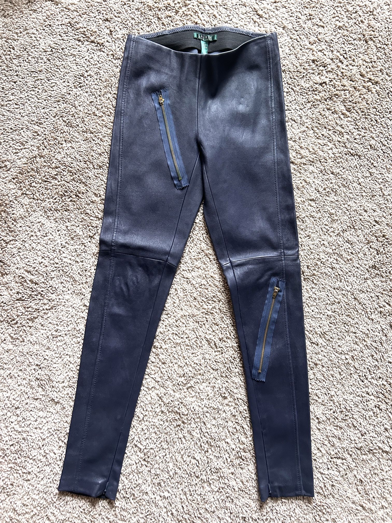 Blue Leather Pants