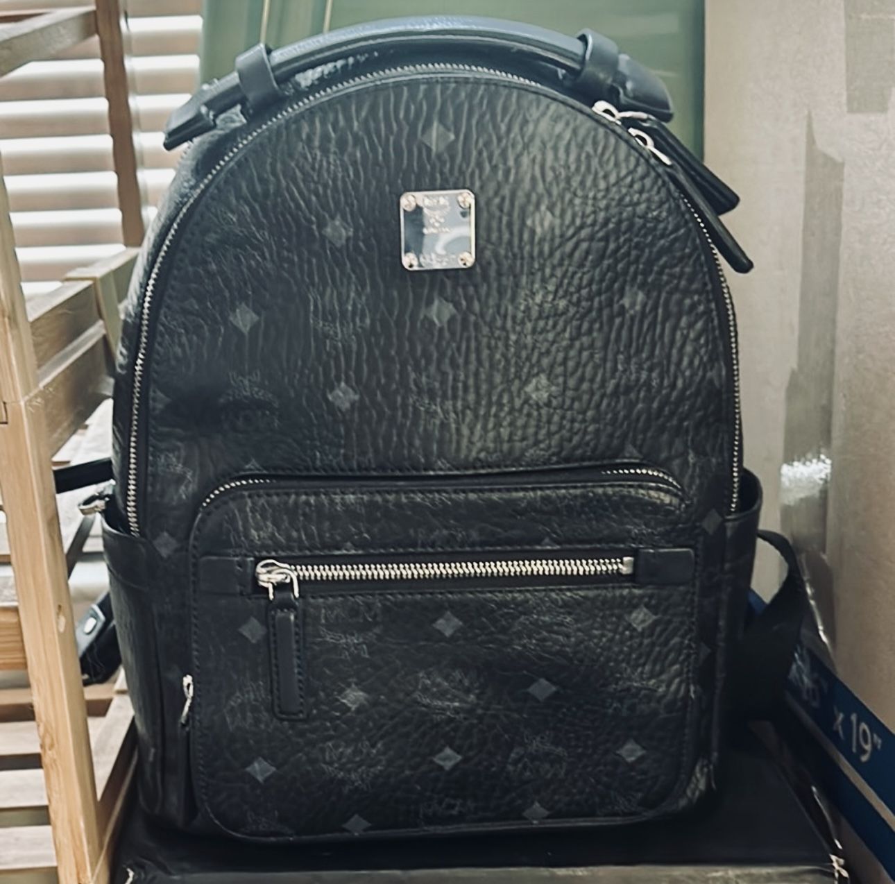 MCM Black Stark backpack