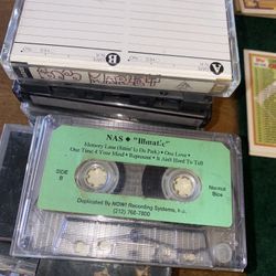 NAS 'Illmatic' cassette tape with a green label. Classic hip-hop album.  Nas illmatic advance promo cassette Poor condition