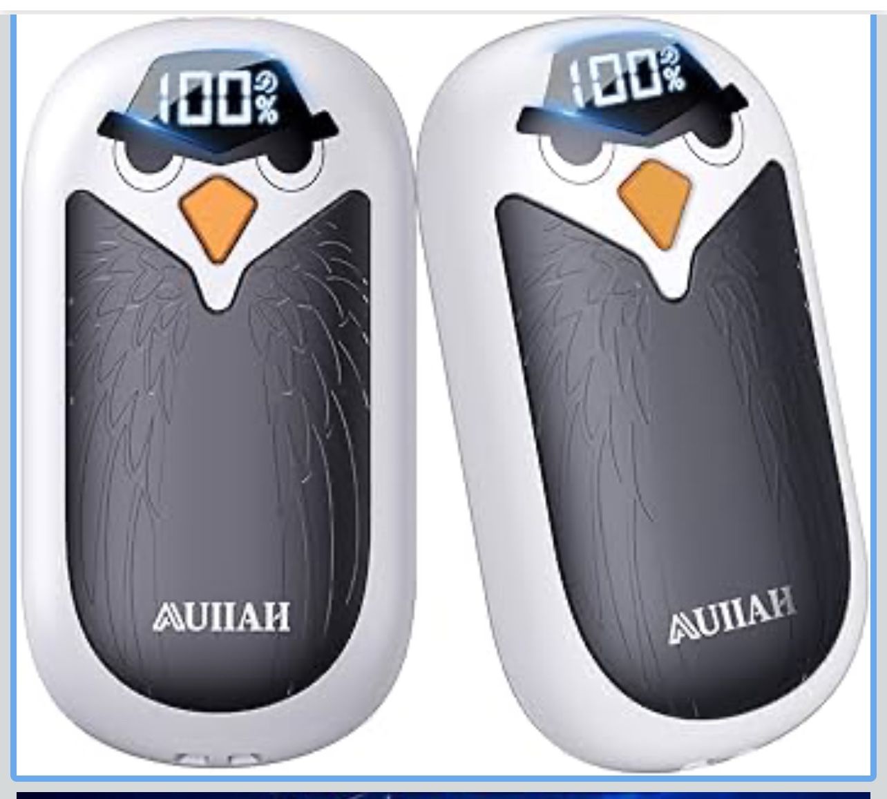 Hand Warmers Rechargeable 2 Pack with LED Display,4 Heat Settings & Fast Heating,Portable Electric Hand Warmers for Camping,Hunting,Commuting,