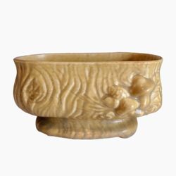 Vintage 60's Golden Yellow Mushrooms Pedestal Vase Planter 