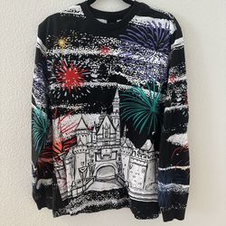 Disney Parks 2023 100 Years Finale Mickey Castle Fireworks Sweater/Spirit Jersey - Size Large