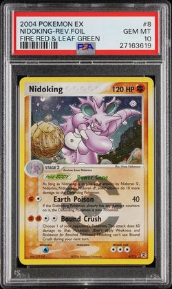 Pokemon PSA 10 Nidoking fire red leaf green reverse holo foil LOW POP