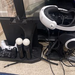 Playstation 4 With Vr Set Up Controllers Camera Everything You See In Picture Included
