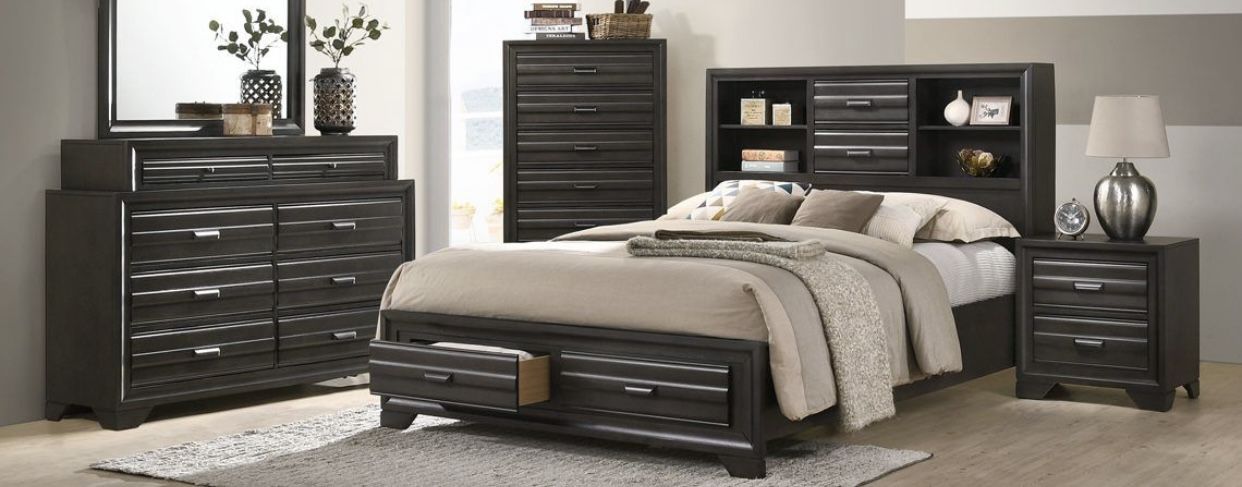 Lifestyle Antique Gray Full Storage Bedroom Set