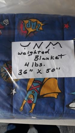 YNM Weighted Blanket 4 lbs. 36" x 50" Kid's size "Action Figures " comes with caring bag