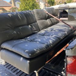 Black Leather Futon Counch