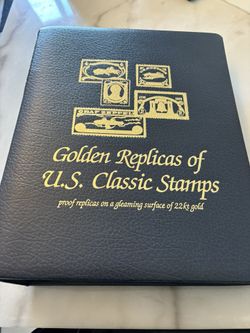 Postal Commerative Society Golden Replicas Of US Classic Stamps 22 K Plated Stamps (36)