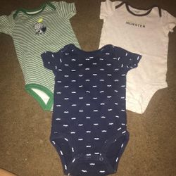 Three cute onesies for baby boy