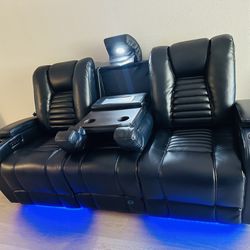 Power Reclining Sofa Leather Recliner Chair 