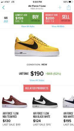 Nike air force 1 low nba amarillo hot sale