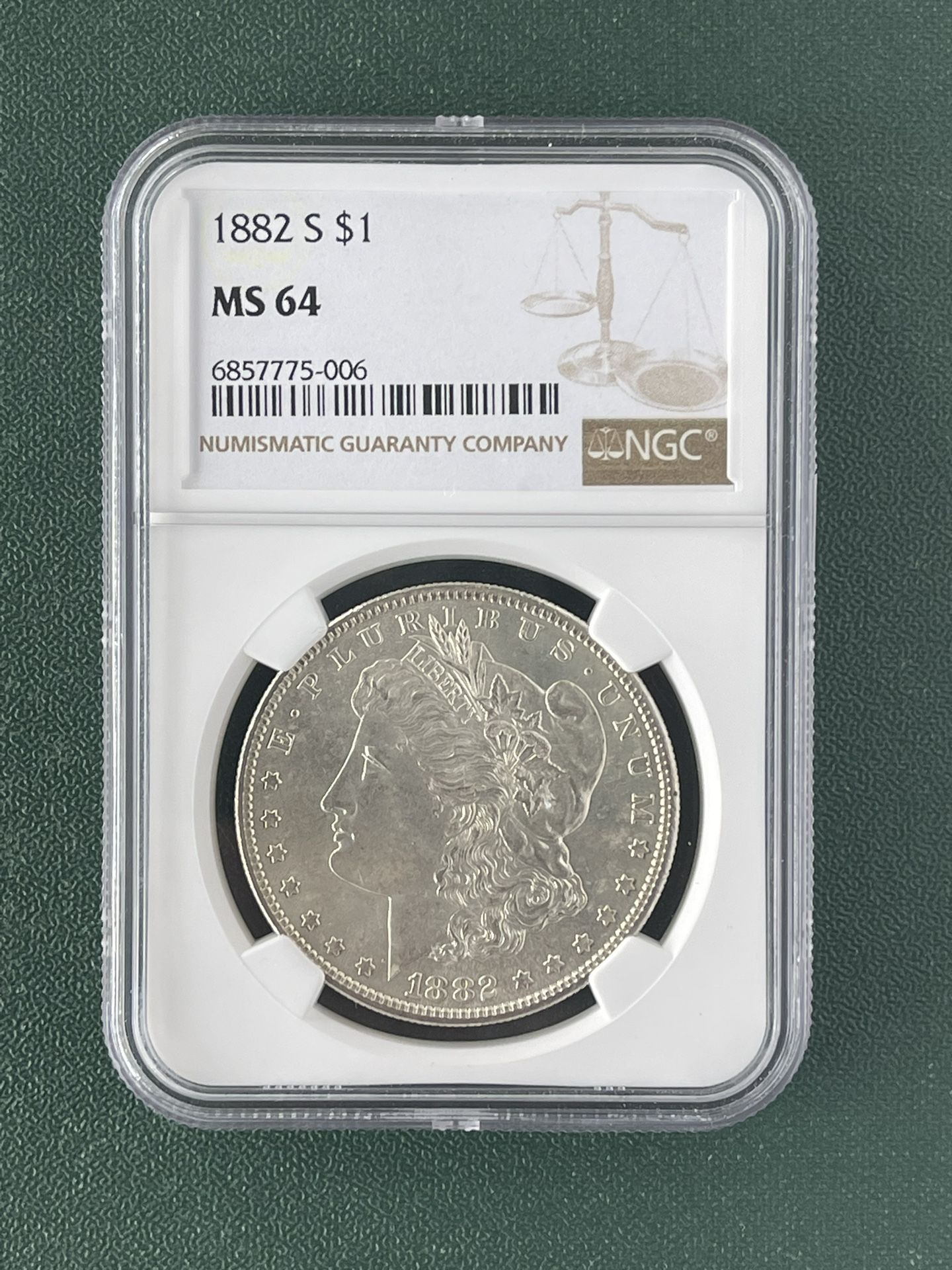 1882-S Morgan Silver Dollar (NGC MS64)