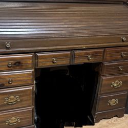 Vintage Roll Top Secretary Desk