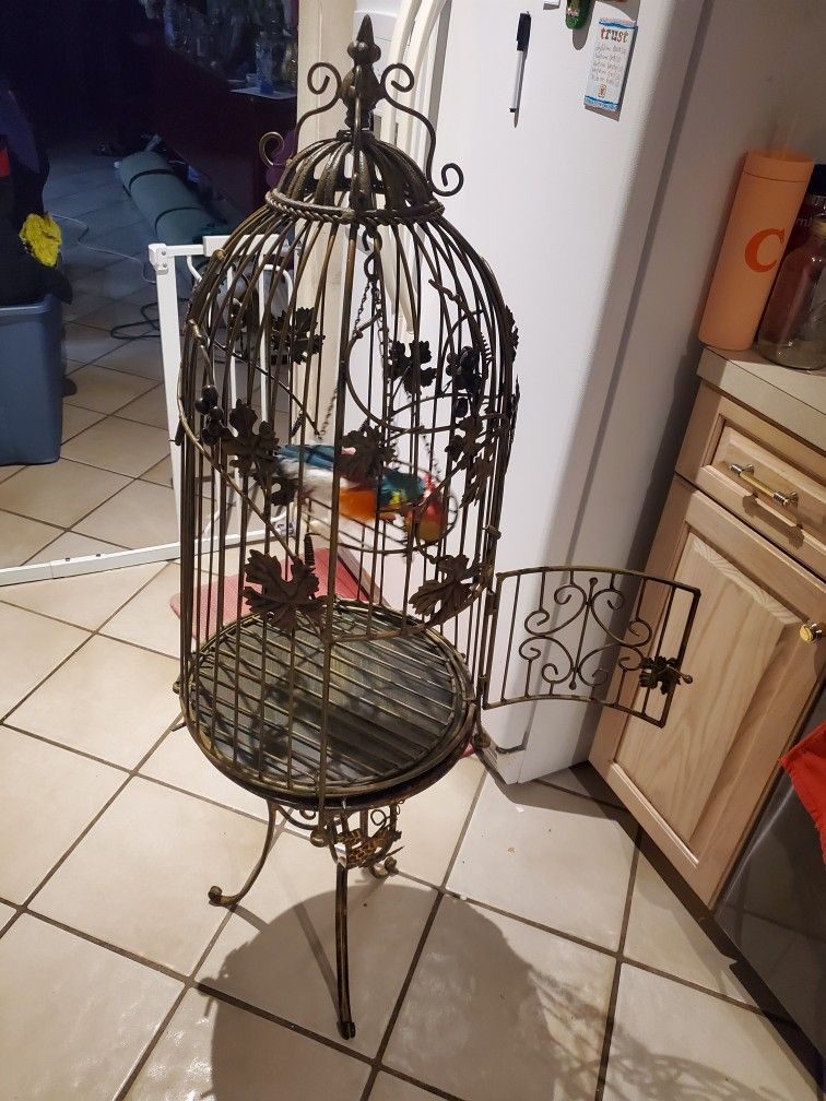 Vintage Bird Cage With Stand