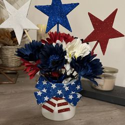 Red, White And Blue artificial plant decor