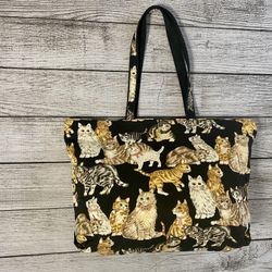 Kitty CAT Tote Bag Zippered top