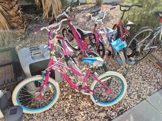 6 Different Bicycles For Various Ages - 1 Left With Training Wheels - Only 18 Bucks For 1, Sold As Is, May Need New Tubes For Tires