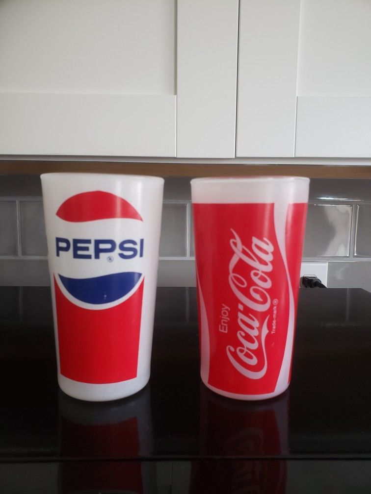 Vintage Coke Pepsi Glasses