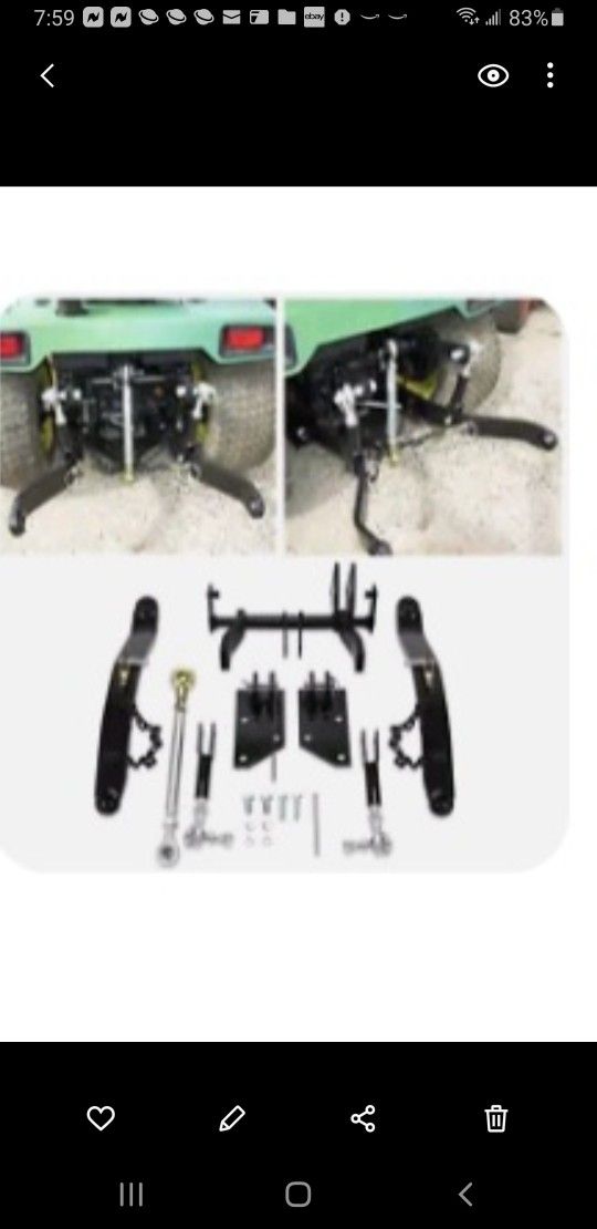 John Deere 3 Point Hitch Kit 318 322 330 332 420 430