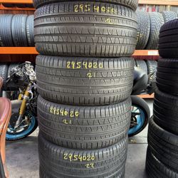 20” tires pirelli 295/40/20 semi new with free installation $80 each