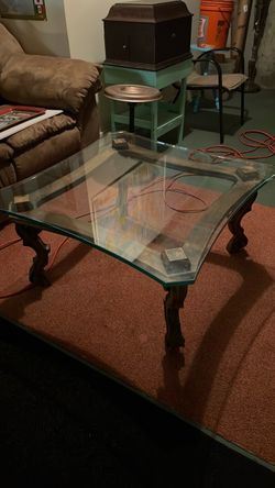Glass coffee table