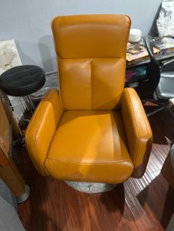 Tan Leather Accent Chair