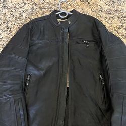 Roland Sands Design Co Black Leather Motorcycle Jacket Size Large
