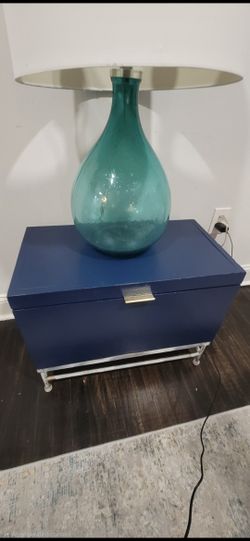 navy blue decorative storage chest
