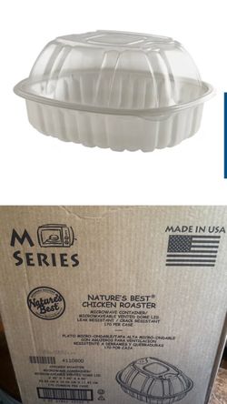 Title: 170 Nature’s Best Chicken Roaster Microwave Containers w/ Lids – New  Price: $125  Description: Brand new, sealed case of 170 Nature’s Best® Ch